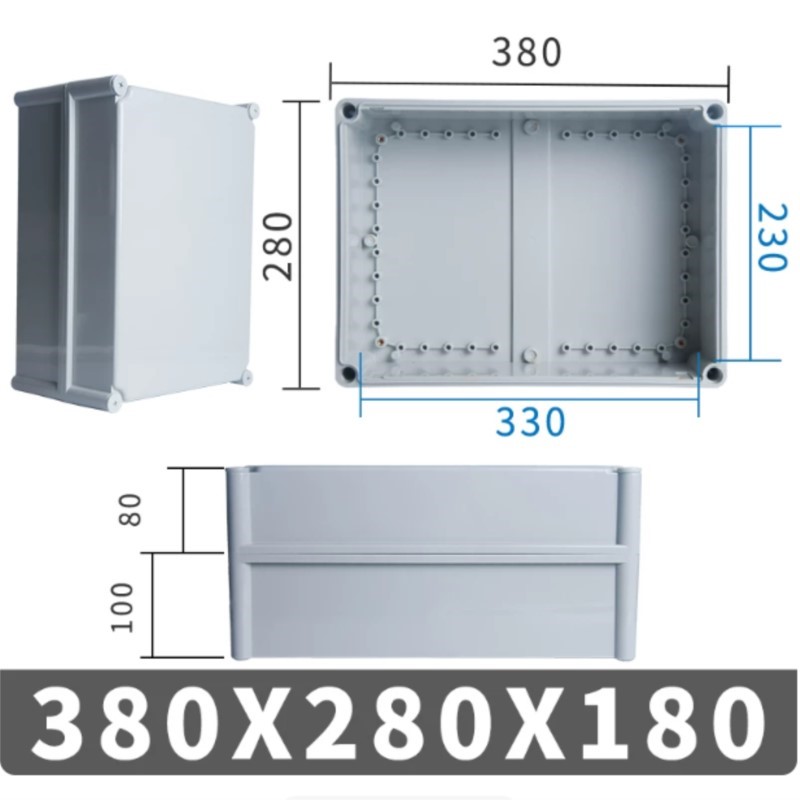 Outdoor Power Distribution Box - 1Pc 380x280x180mm Knopbedrading binnen en buiten