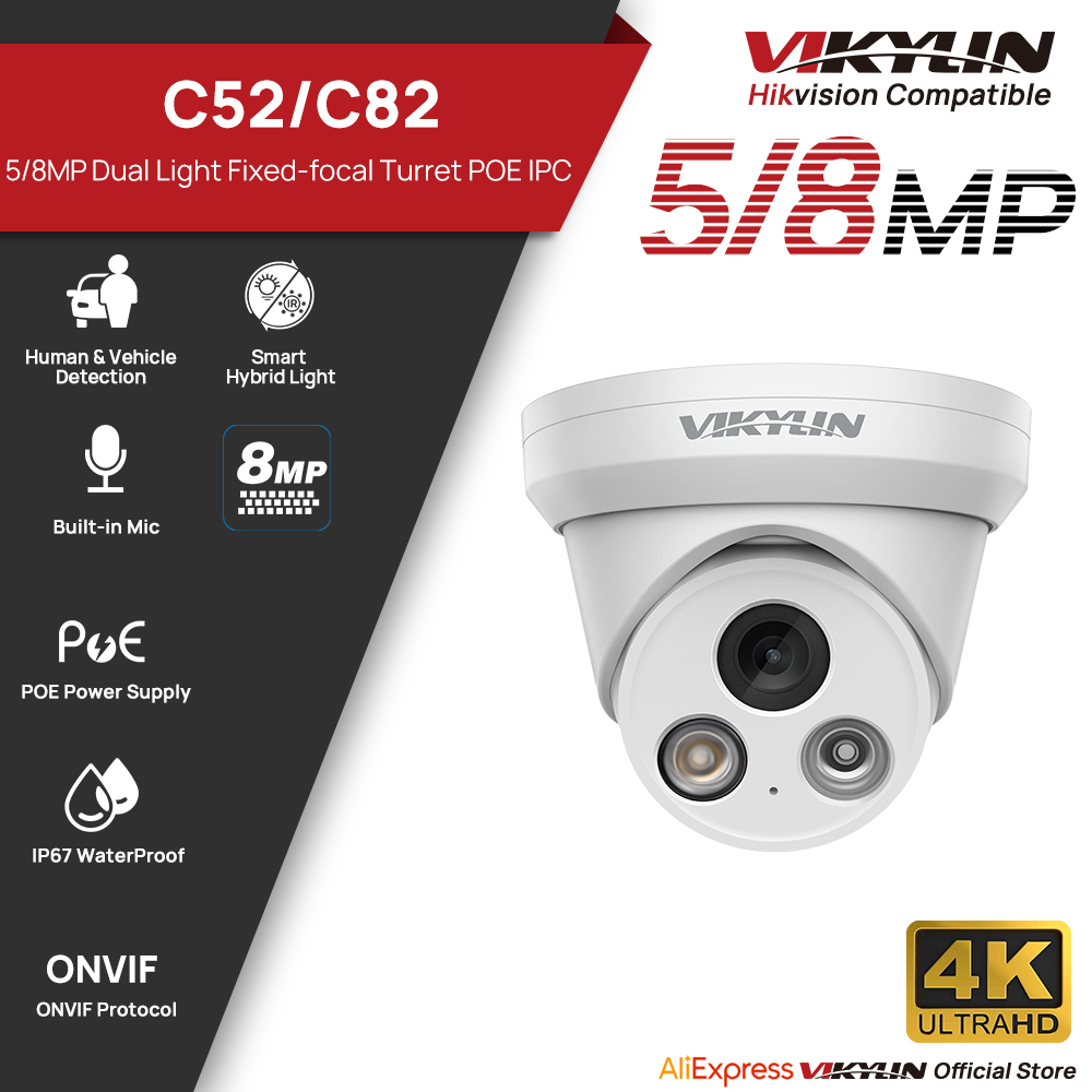 Outdoor Power G Motion - VIKYLIN 5/8MP 4K IP-camera Dual Light
