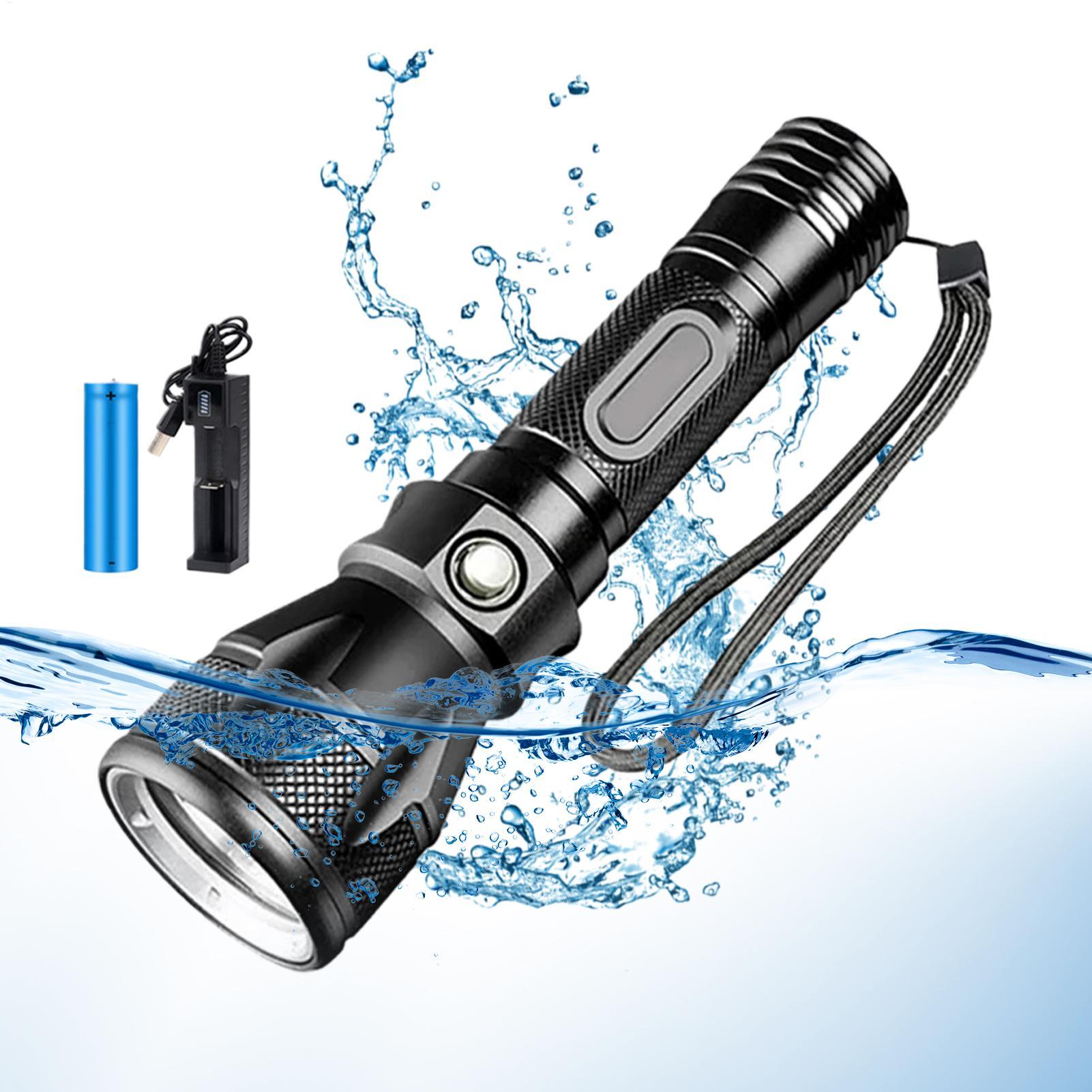 Outdoor Powersports - 3-modi krachtige oplaadbare waterdichte LED duiklamp