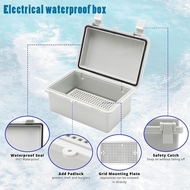 Outdoor Power Distribution Box - IP66 Waterdichte Elektrische Verbindingsdoos Buiten, Plastic