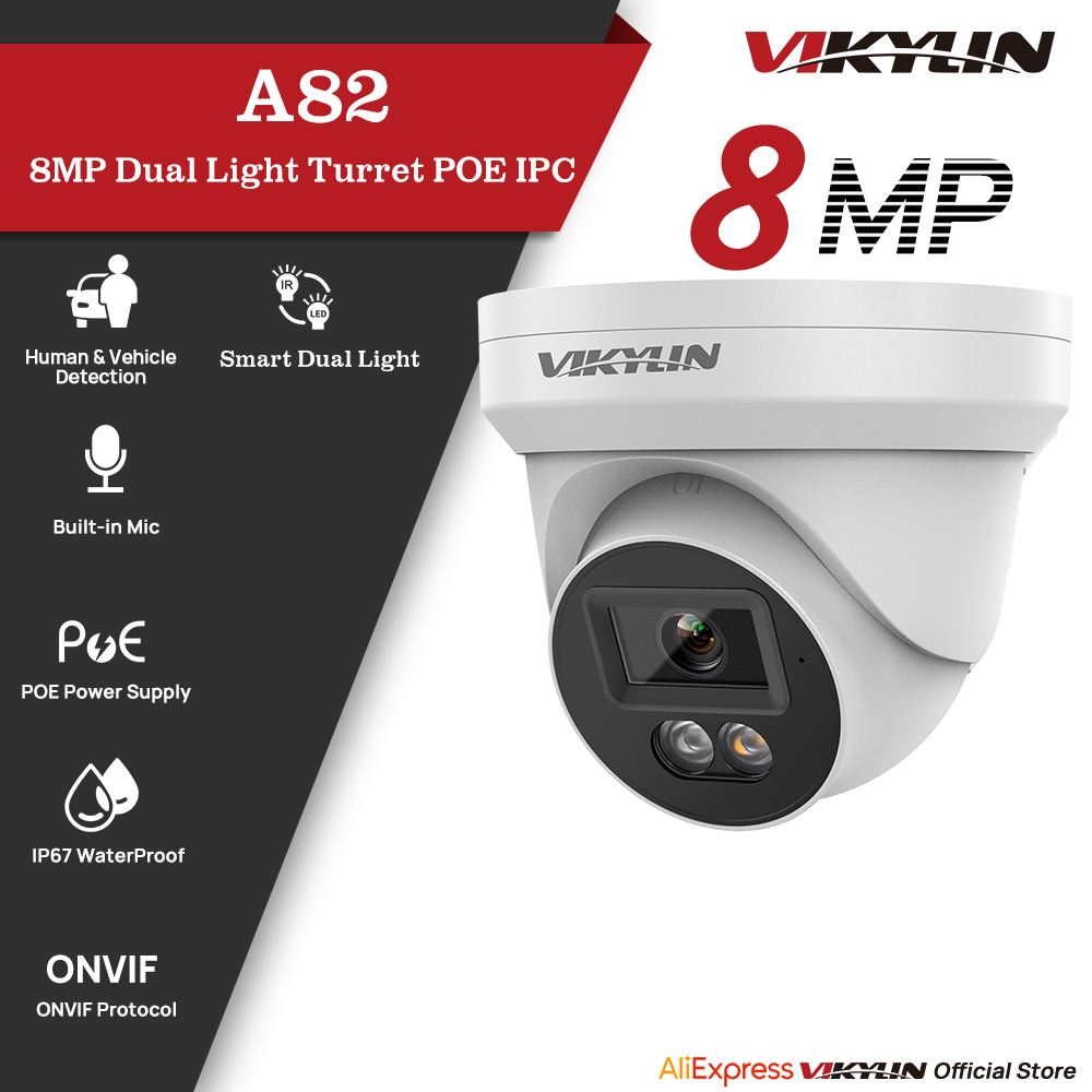 Outdoor Power G Motion - VIKYLIN 8MP IP-beveiligingscamera Poe 4K Smart