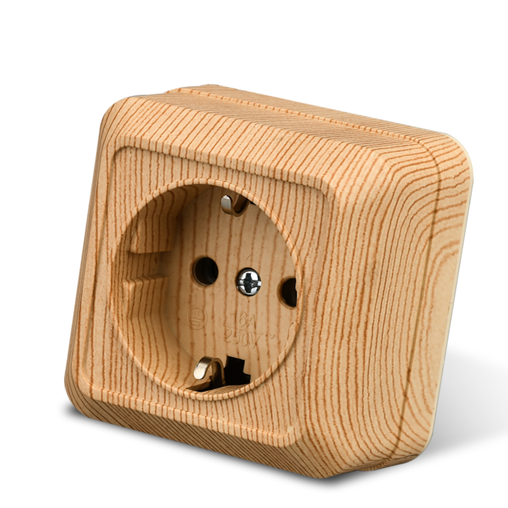 Outdoor Power Usa - Wesa Houten Wandcontactdoos Stekkers Eu Stopcontacten