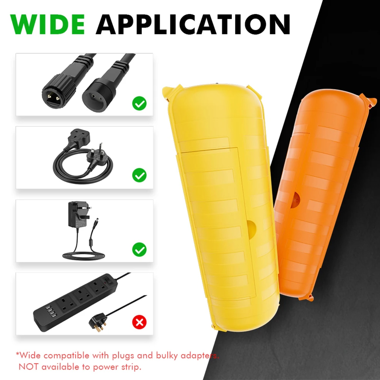 Outdoor Power Adapter - IP44 Buitenverlengsnoerhoes 29x11x7,5cm Heavy-Duty PP Elektrische