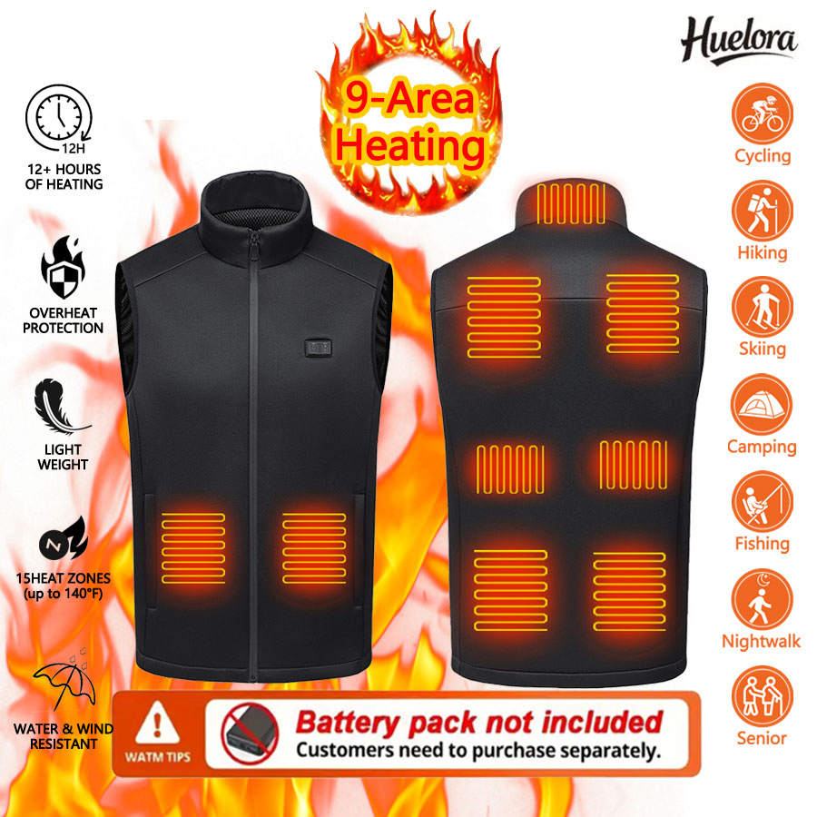 Outdoor Powersports - Winterverwarmingsvest 9-gebied opstaande kraag verwarmd vest