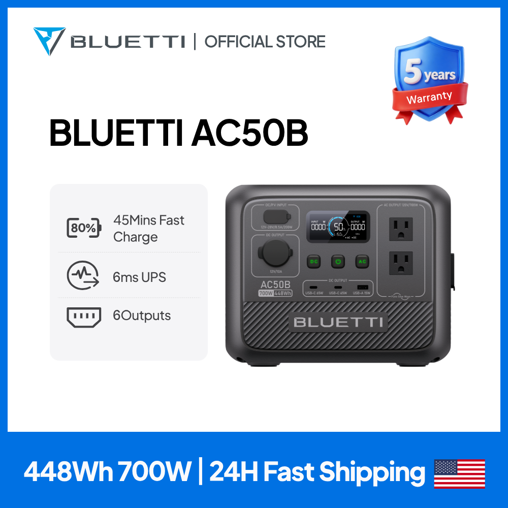 Outdoor Power Usa - BLUETTI AC50B Draagbare Powerstation 700W 448Wh