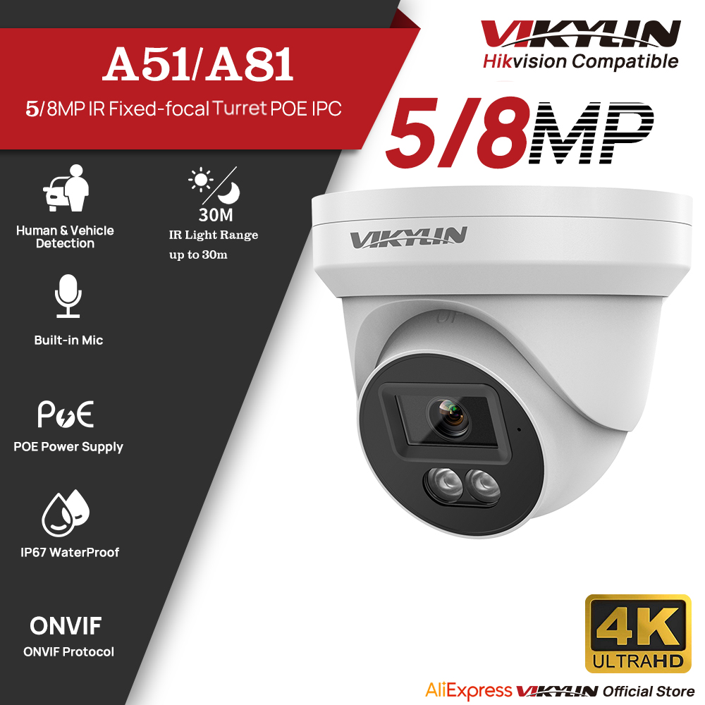 Outdoor Power G Motion - VIKYLIN 5/8MP HD IP-beveiligingscamera Poe 4K