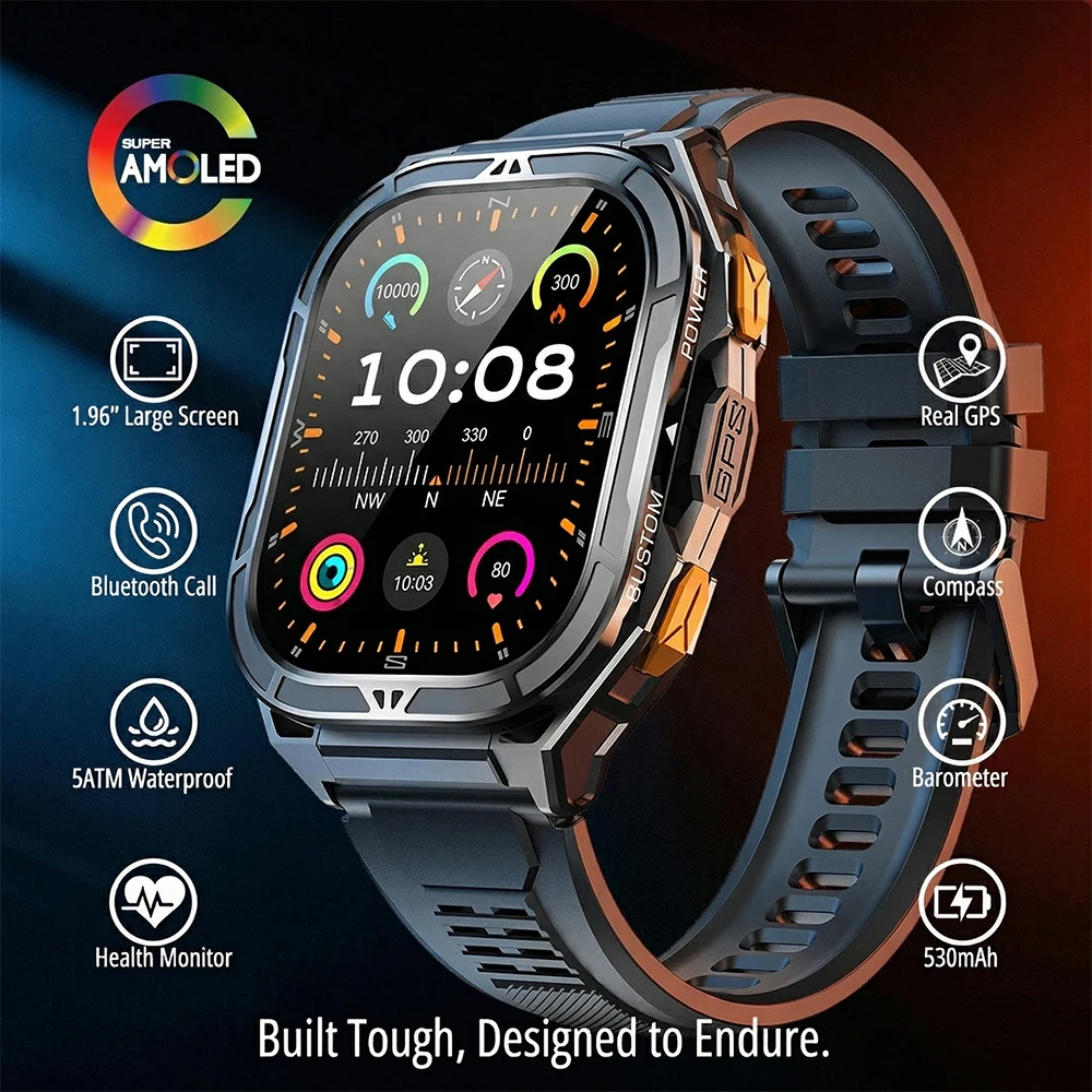 Outdoor Powersports - Luxe AMOLED Smartwatch Echte GPS 5ATM