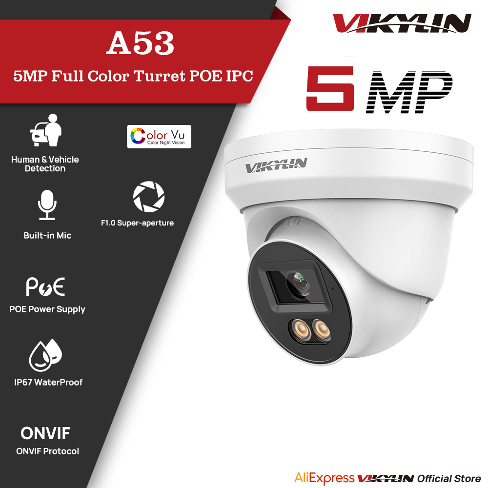 Outdoor Power G Motion - VIKYLIN 5MP IP-beveiligingscamera met full colour