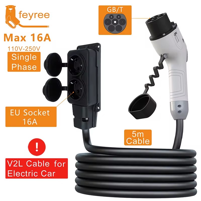 Outdoor Power Adapter - Feyree V2L-kabel ontladingsplug EV-lader GBT-aansluiting 16A