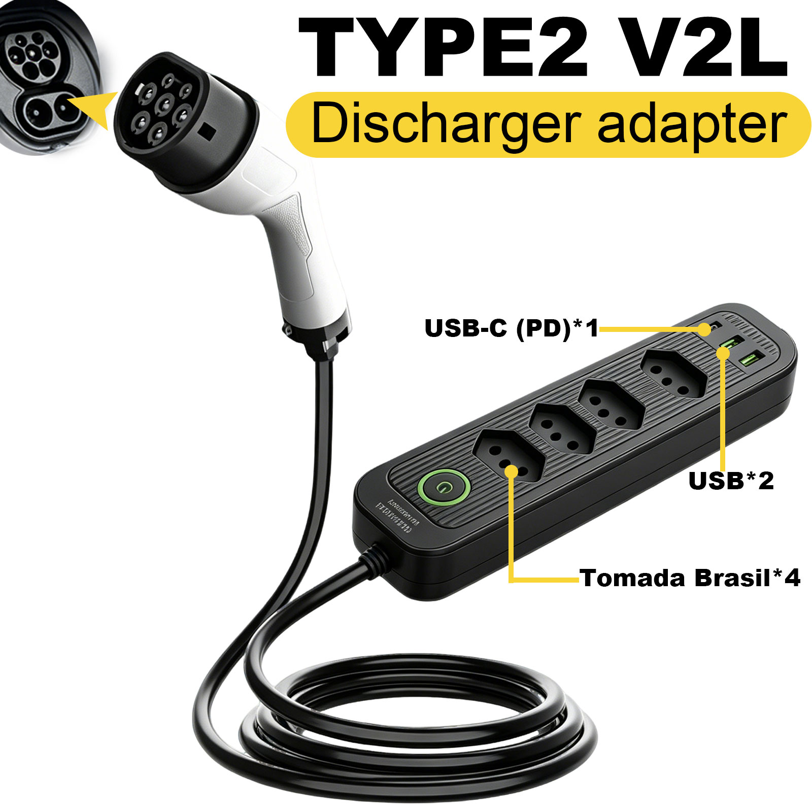 Type2 V2L-ontladingsadapter 16 - Outdoor Power Adapter recensie en prijs
