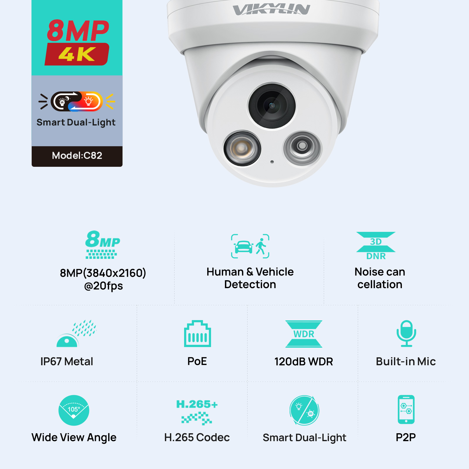 VIKYLIN 8MP 4K Dual Light IP-c - Outdoor Power G Motion recensie en prijs